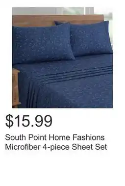Costco South Point Home Fashions Microfiber 4-piece Sheet Set offer