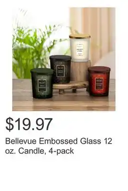 Costco Bellevue Embossed Glass 12 oz. Candle, 4-pack offer