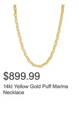 Costco 14kt Yellow Gold Puff Marina Necklace offer