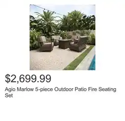 Costco Agio Marlow 5-piece Outdoor Patio Fire Seating Set offer