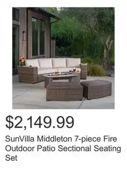 Costco SunVilla Middleton 7-piece Fire Outdoor Patio Sectional Seating Set offer