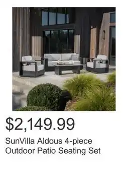 Costco SunVilla Aldous 4-piece Outdoor Patio Seating Set offer