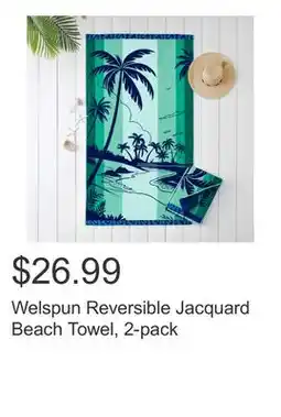 Costco Welspun Reversible Jacquard Beach Towel, 2-pack offer