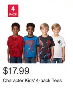 Costco Character Kids' 4-pack Tees offer