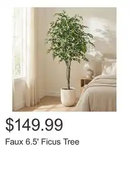 Costco Faux 6.5' Ficus Tree offer