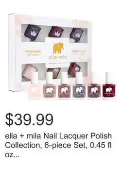 Costco ella + mila Nail Lacquer Polish Collection, 6-piece Set, 0.45 fl oz Each offer