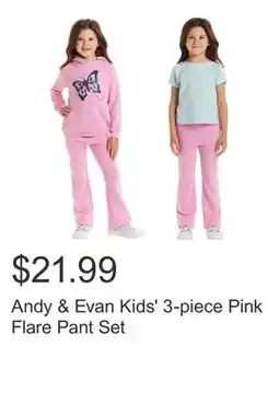 Costco Andy & Evan Kids' 3-piece Pink Flare Pant Set offer