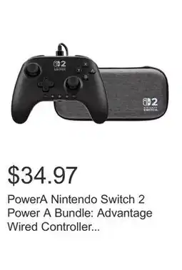 Costco PowerA Nintendo Switch 2 Power A Bundle: Advantage Wired Controller and Slim Case offer