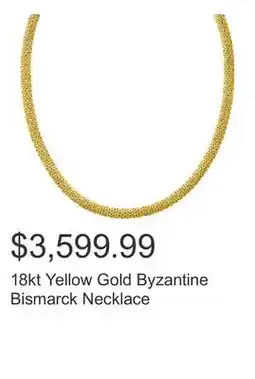 Costco 18kt Yellow Gold Byzantine Bismarck Necklace offer