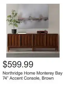 Costco Northridge Home Monterey Bay 74 Accent Console, Brown offer