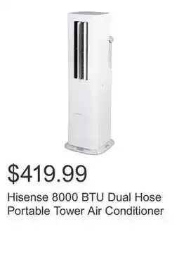 Costco Hisense 8000 BTU Dual Hose Portable Tower Air Conditioner offer