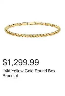 Costco 14kt Yellow Gold Round Box Bracelet offer