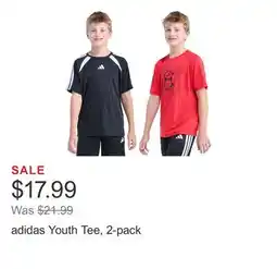 Costco adidas Youth Tee, 2-pack offer