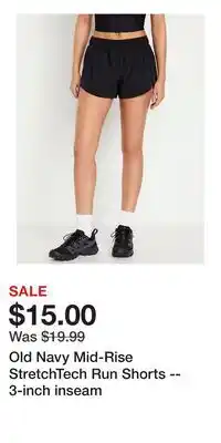 Old Navy Old Navy Mid-Rise StretchTech Run Shorts -- 3-inch inseam offer