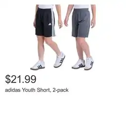 Costco adidas Youth Short, 2-pack offer