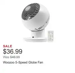 Costco Woozoo 5-Speed Globe Fan offer