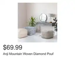Costco Anji Mountain Woven Diamond Pouf offer