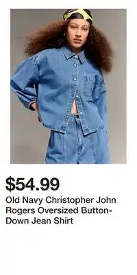 Old Navy Old Navy Christopher John Rogers Oversized Button-Down Jean Shirt offer