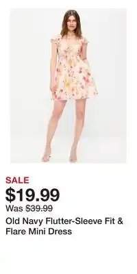 Old Navy Old Navy Flutter-Sleeve Fit & Flare Mini Dress offer