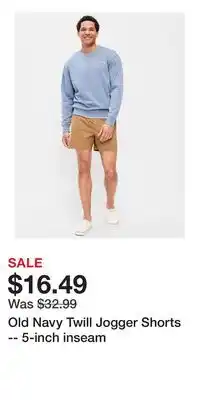 Old Navy Old Navy Twill Jogger Shorts -- 5-inch inseam offer