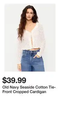 Old Navy Old Navy Seaside Cotton Tie-Front Cropped Cardigan offer