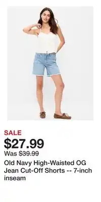 Old Navy Old Navy High-Waisted OG Jean Cut-Off Shorts -- 7-inch inseam offer