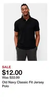 Old Navy Old Navy Classic Fit Jersey Polo offer