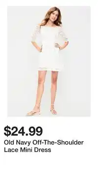 Old Navy Old Navy Off-The-Shoulder Lace Mini Dress offer