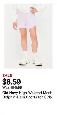 Old Navy Old Navy High-Waisted Mesh Dolphin-Hem Shorts for Girls offer