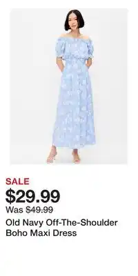 Old Navy Old Navy Off-The-Shoulder Boho Maxi Dress offer