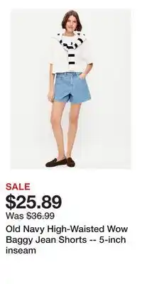 Old Navy Old Navy High-Waisted Wow Baggy Jean Shorts -- 5-inch inseam offer