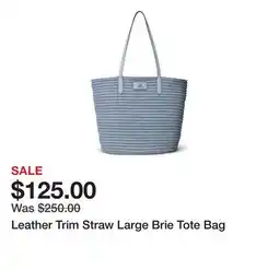 Belk Leather Trim Straw Large Brie Tote Bag offer