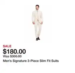 Belk Men's Signature 3-Piece Slim Fit Suits offer
