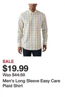 Belk Men's Long Sleeve Easy Care Plaid Shirt offer