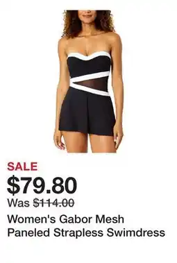 Belk Women's Gabor Mesh Paneled Strapless Swimdress offer