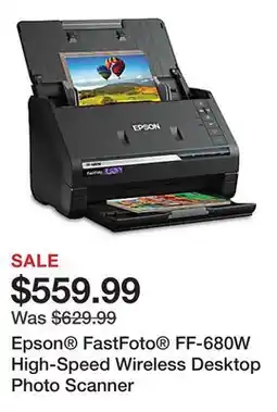 Office Depot Epson FastFoto FF-680W High-Speed Wireless Desktop Photo Scanner offer