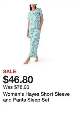 Belk Women's Hayes Short Sleeve and Pants Sleep Set offer