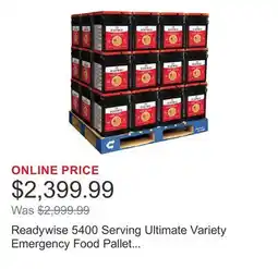 Costco Readywise 5400 Serving Ultimate Variety Emergency Food Pallet (5,400 Total Servings) offer