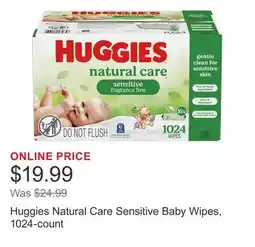 Costco Huggies Natural Care Sensitive Baby Wipes, 1024-count offer
