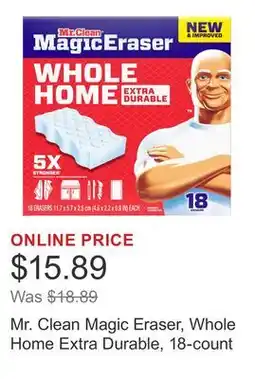 Costco Mr. Clean Magic Eraser, Whole Home Extra Durable, 18-count offer