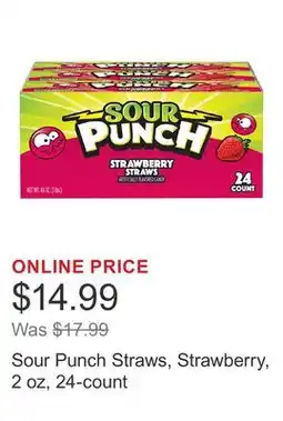 Costco Sour Punch Straws, Strawberry, 2 oz, 24-count offer