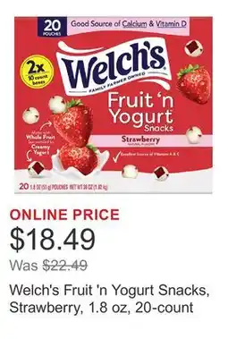 Costco Welch's Fruit 'n Yogurt Snacks, Strawberry, 1.8 oz, 20-count offer