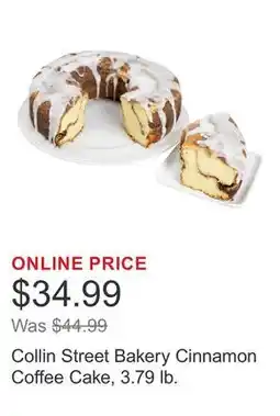 Costco Collin Street Bakery Cinnamon Coffee Cake, 3.79 lb offer