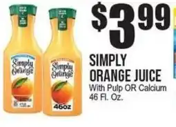 Extra Supermarket Simply orange juice offer