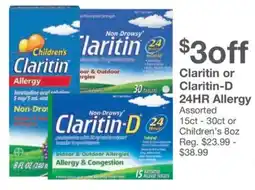 Kinney Drugs Claritin or Claritin-D 24HR Allergy Assorted offer