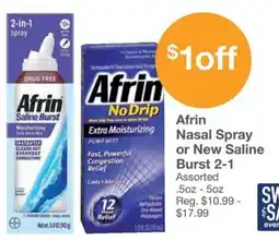 Kinney Drugs Afrin Nasal Spray or New Saline Burst 2-1 offer