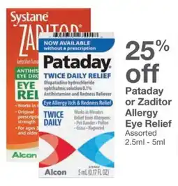 Kinney Drugs Pataday or Zaditor Allergy Eye Relief offer