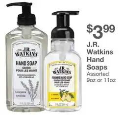 Kinney Drugs J.R. Watkins Hand Soaps Assorted offer