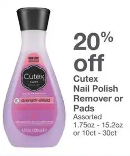 Kinney Drugs Cutex Nail Polish Remover or Pads offer