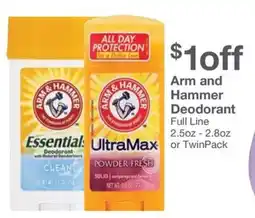 Kinney Drugs Arm and Hammer Deodorant offer